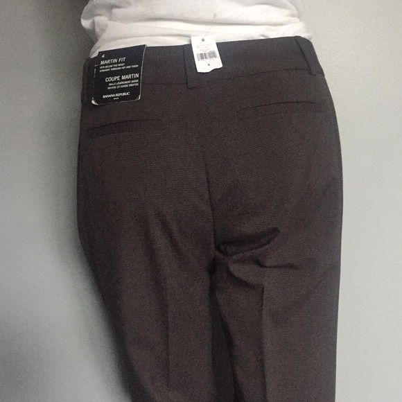 NWT Banana Republic 4 Brown Black Dress Pants - Picture 3 of 9